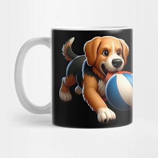 Dog playing with ball Mug